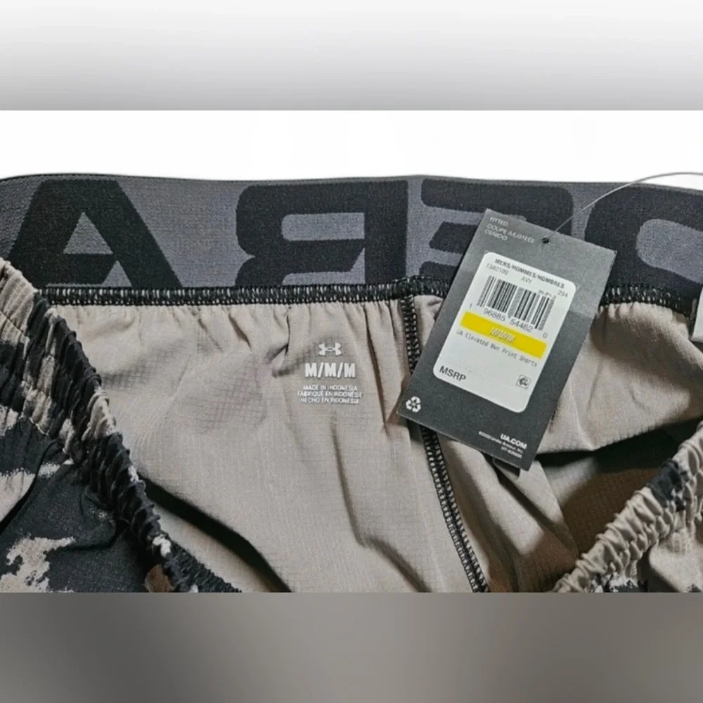 Under Armour Men's UA Elevated Woven Printed Shorts 1382109-294 Black Camo